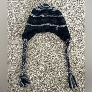 The North Face Black and Gray Knit Hat